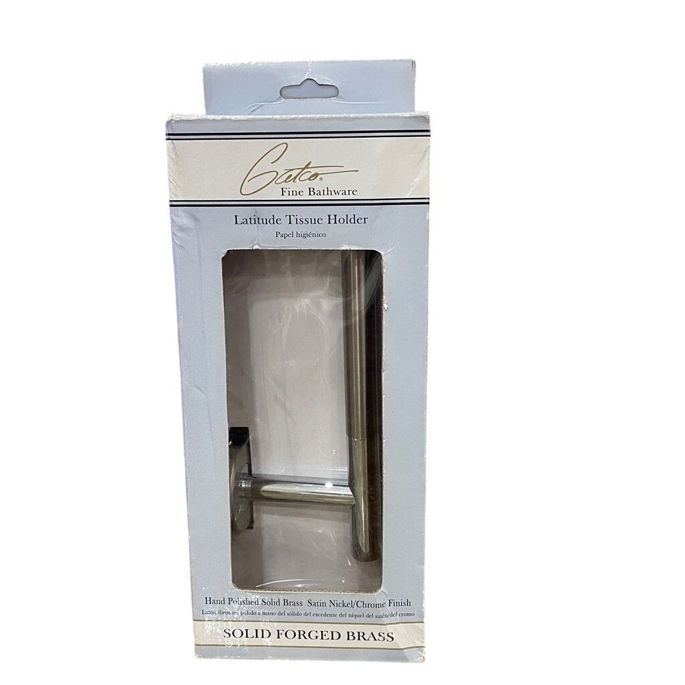 Gatco Latitude Toilet Tissue Holder Solid Brass Satin Nickel Chrome‎ Modern 4203